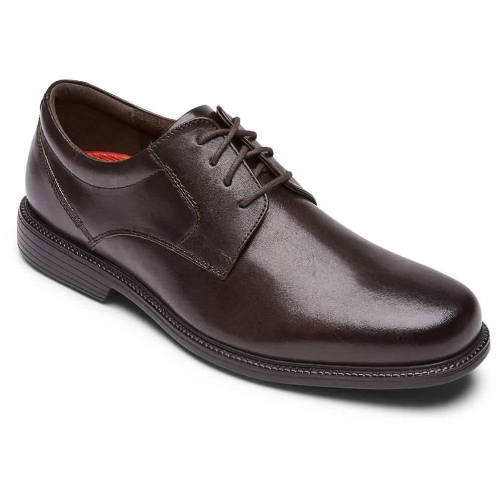 Rockport Mens Oxfords Dark Brown - Charles Road Plain Toe - UK 170-BCQISK